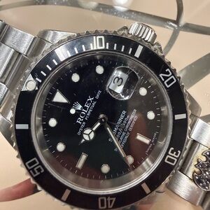 Rolex Submariner Silver and Black Men's Watch
